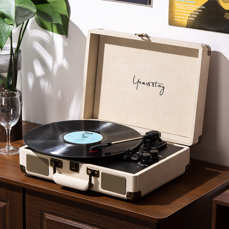Turntable record player (Vanilla White)